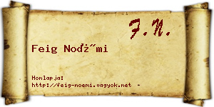 Feig Noémi névjegykártya